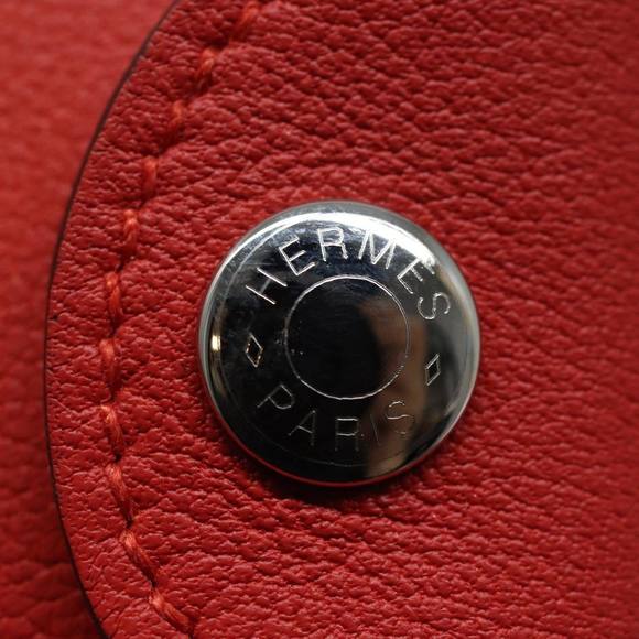 HERMES Yuris GM Note Cover Leather Red Auth am6812 - Picture 8 of 16